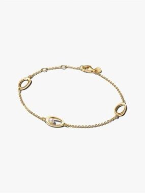 Pandora Gold Chain Bracelet with Pearl Accent
